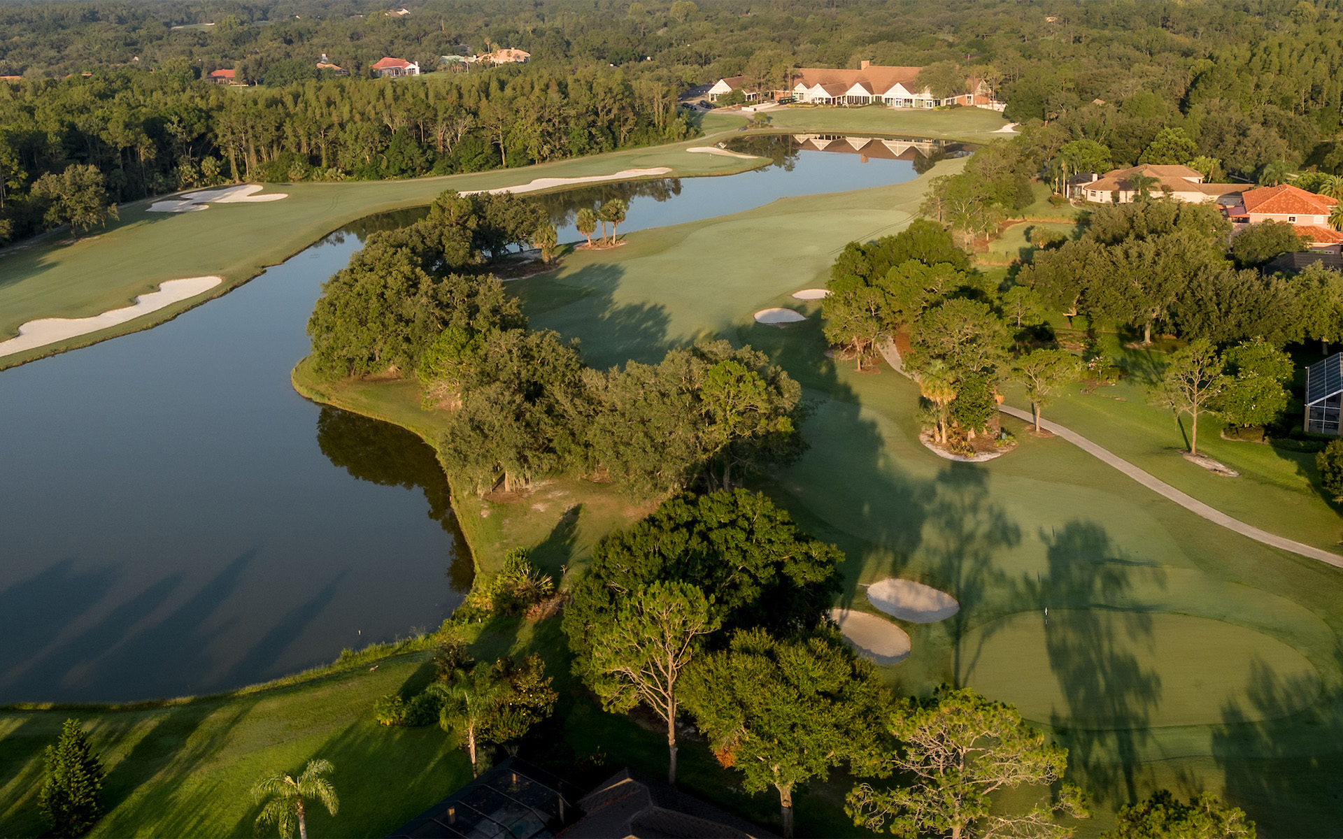 Aerial over the lake